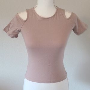 Charlotte Russe cold shoulder crop top